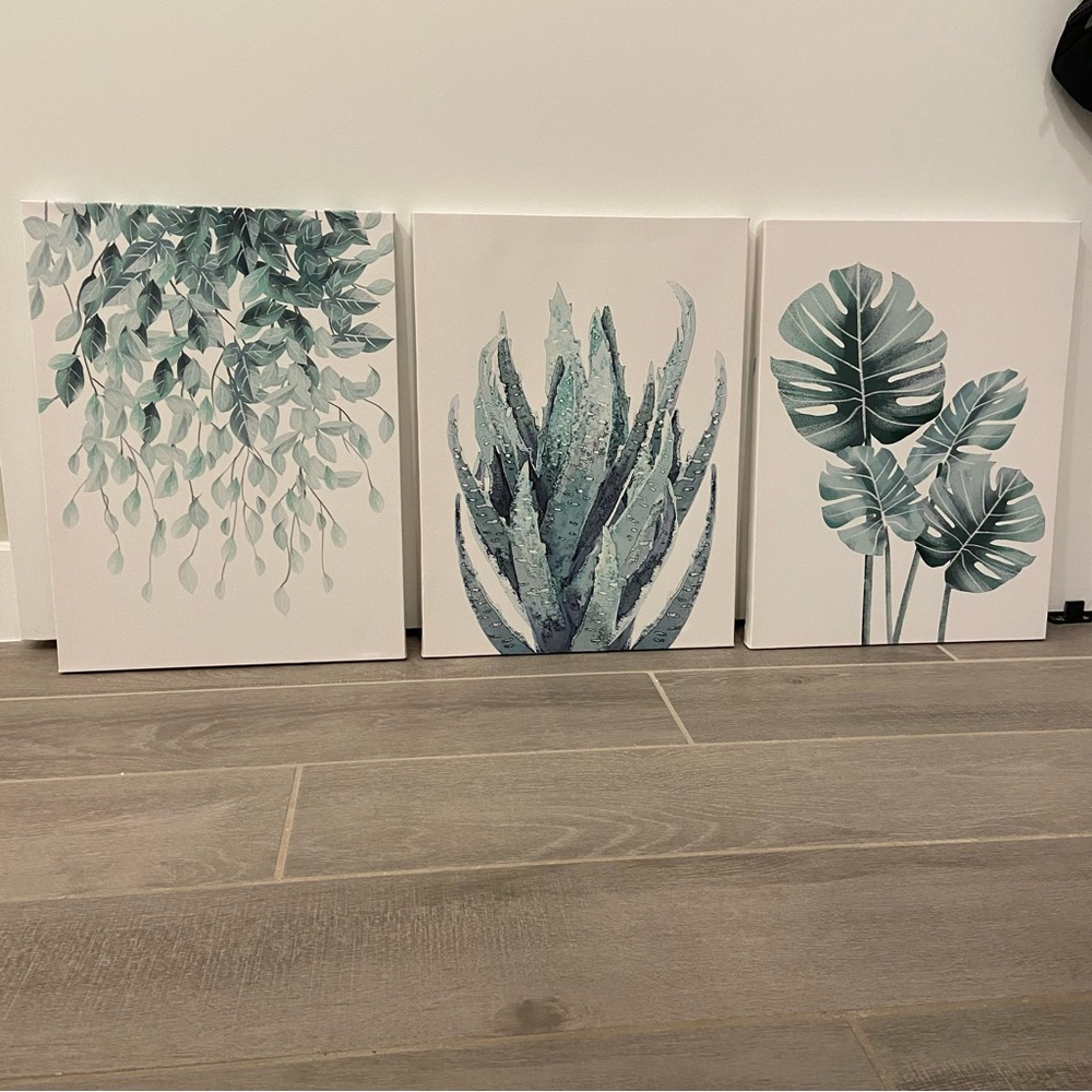 Canvas Wall Art Plants Set of 3 12”X16” - Picture 3 of 11